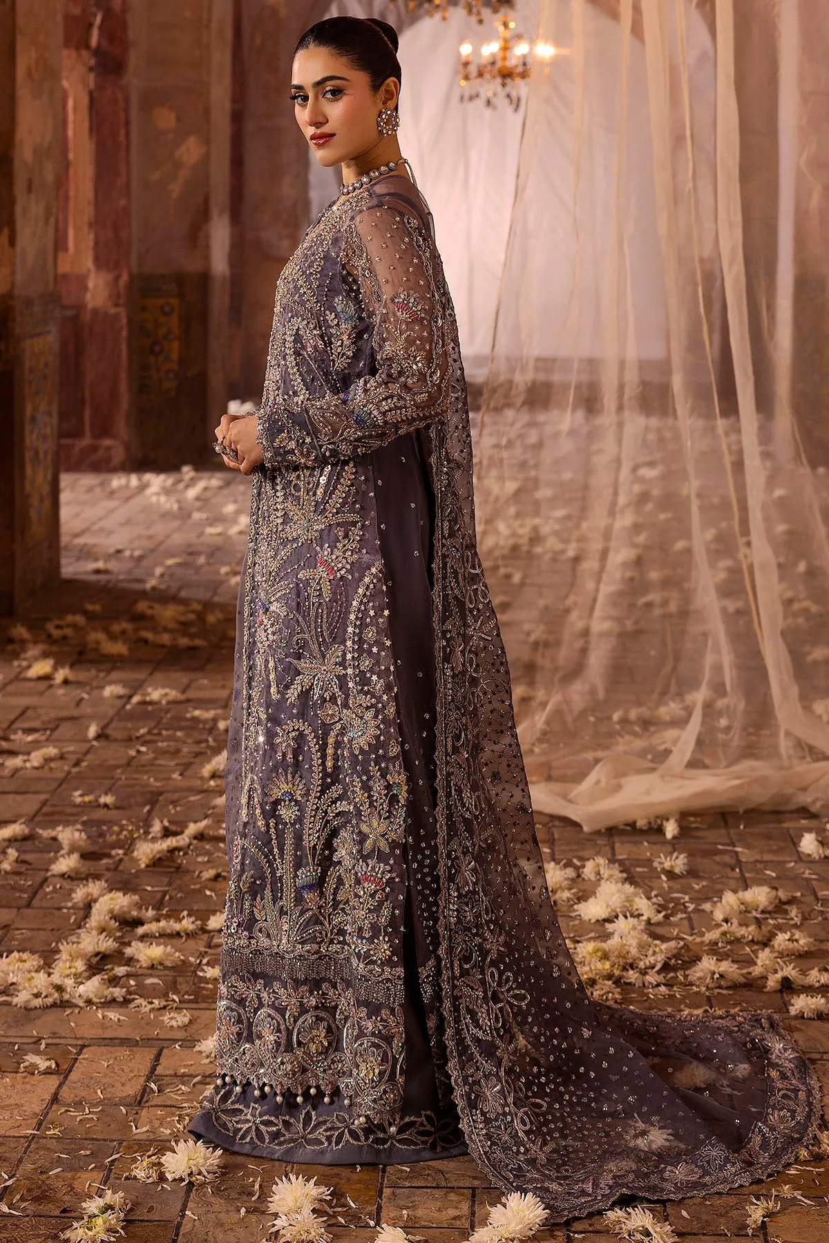 0018-ZURIAH EMBROIDERED ORGANZA STITCHED