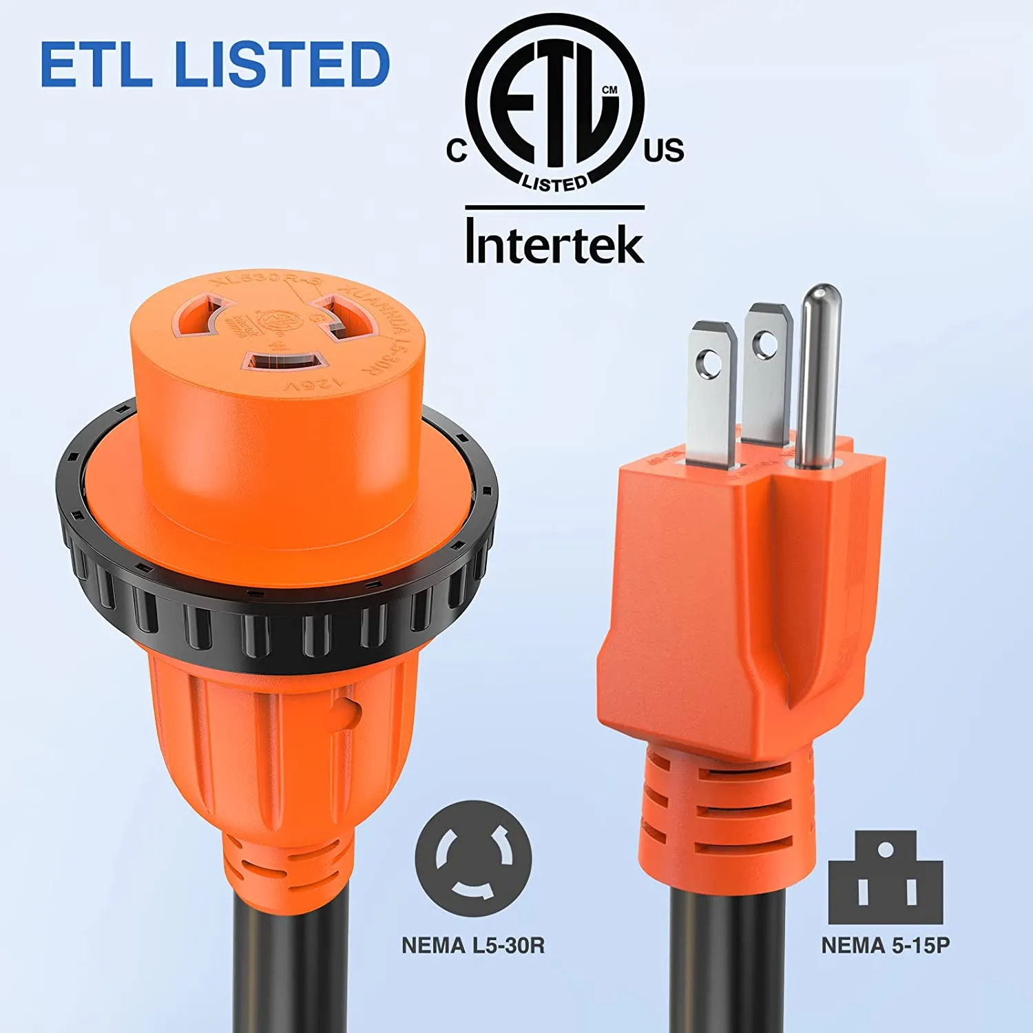 15Amp to 30Amp RV Locking Adapter Cord