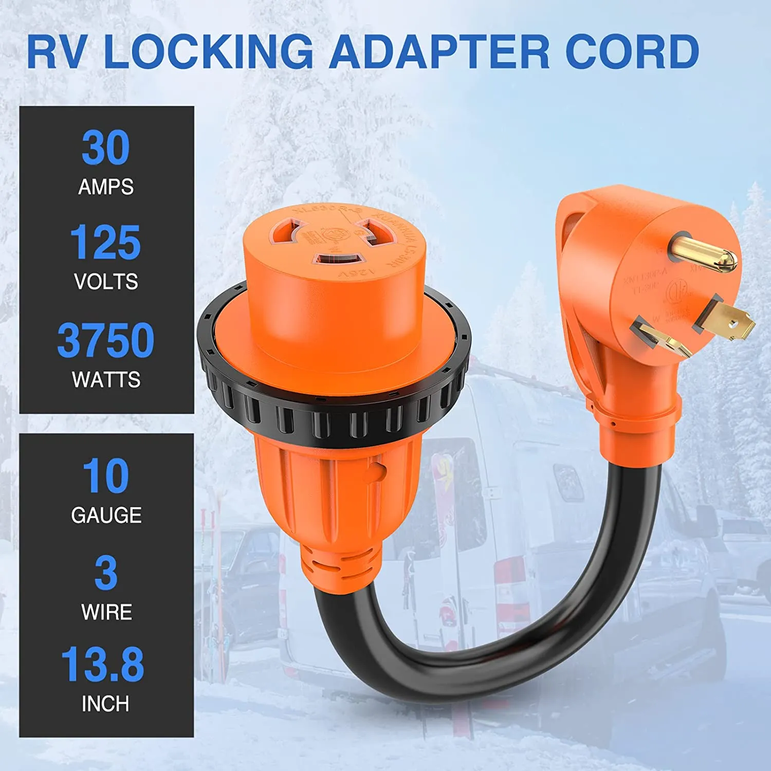 30AMP to 30AMP RV Locking Adapter Cord