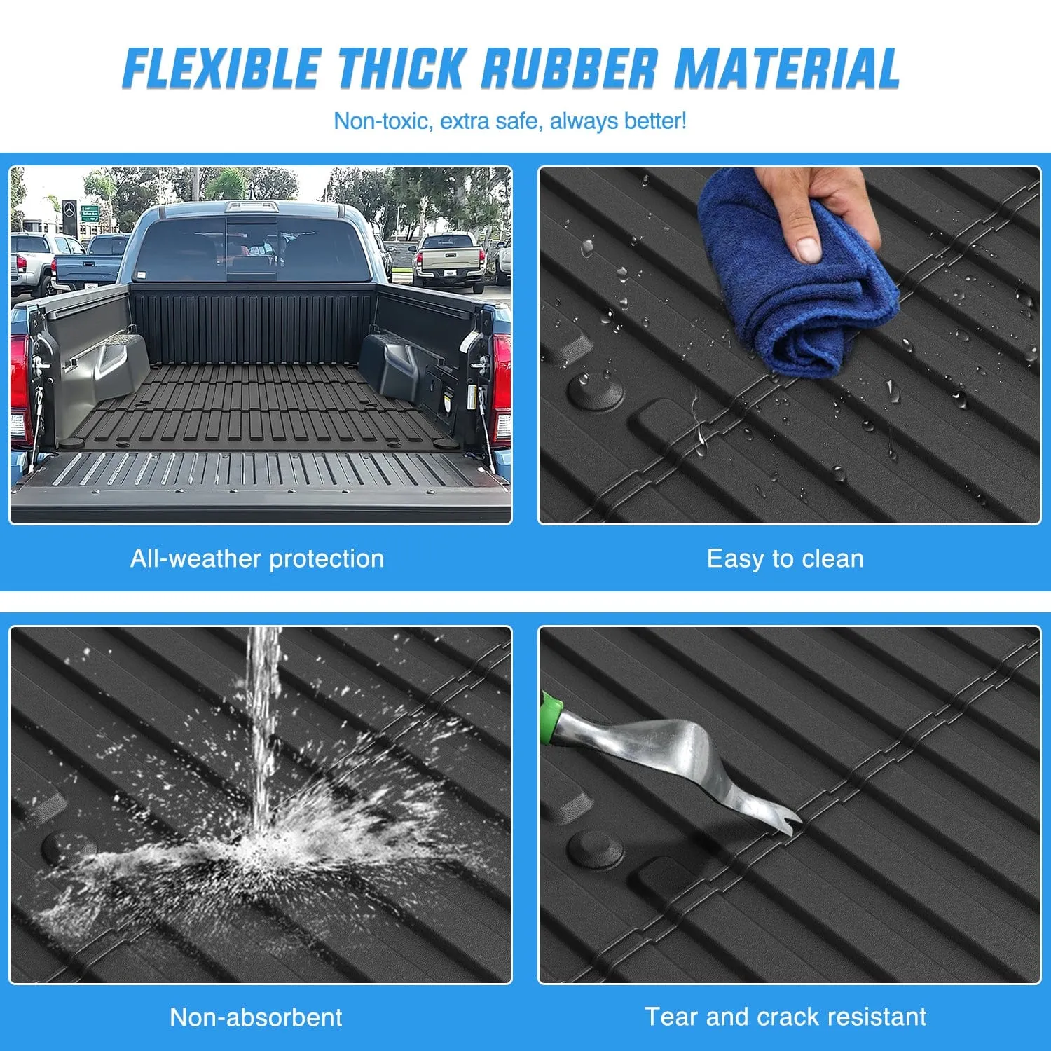 5ft Rubber Short Trunk Bed For 2005-2023 Toyota Tacoma