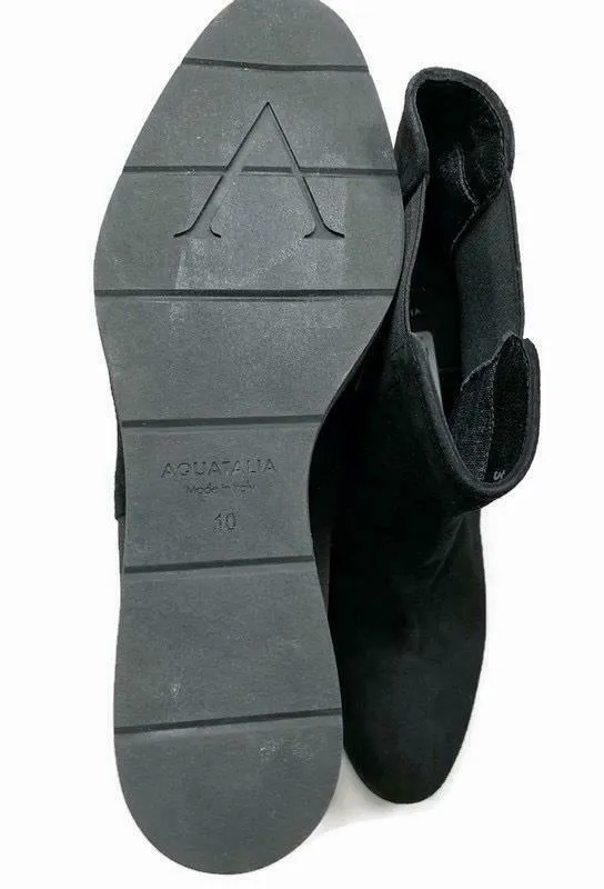 Aquatalia Women's Jaelynn Suede Wedge Weatherproof Booties Ankle Boots 10 Black