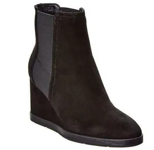 Aquatalia Women's Jaelynn Suede Wedge Weatherproof Booties Ankle Boots 10 Black