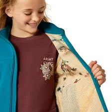 ARIAT GIRLS TEAM SOFTSHELL OCEAN DEPTHS JACKET