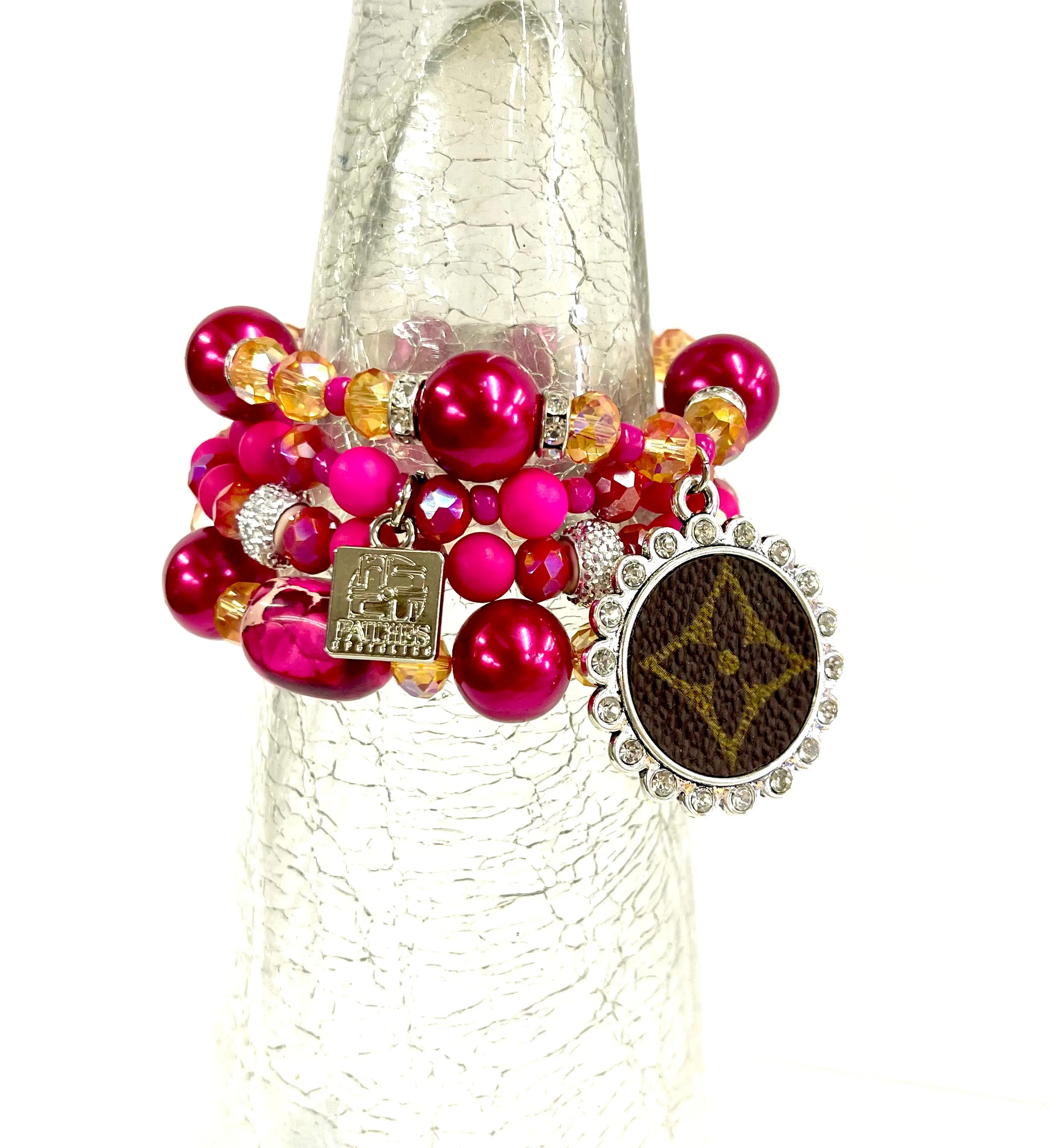 Barbie Sunset Stacked Bracelet set- Silver Clear