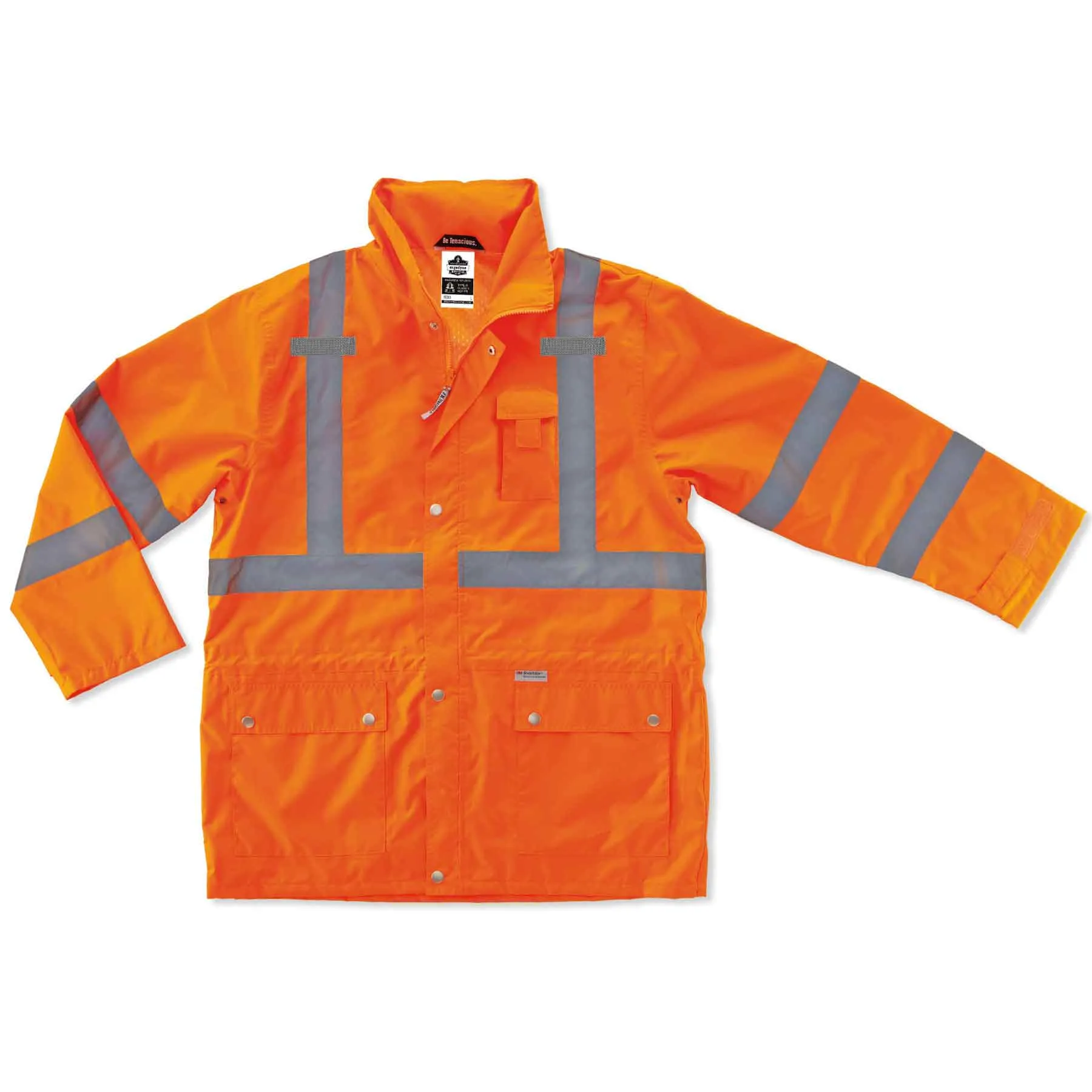 Ergodyne 24313 GloWear 8365 Type R Class 3 Rain Jacket, Medium, HV Orange