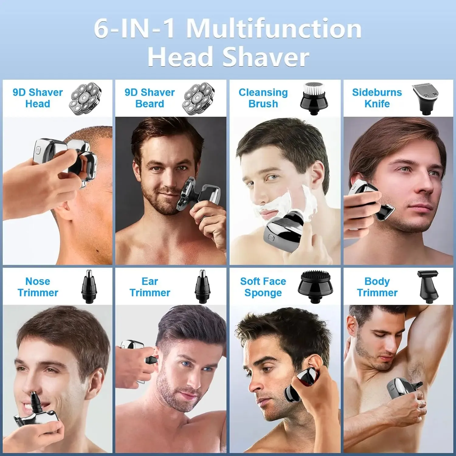 FlexiGear™ 9 In 1 Rechargeable Men's Grooming Kit