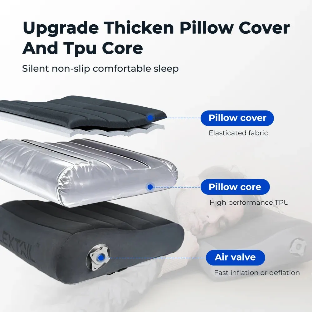 FLEXTAIL ZERO PILLOW SE - Inflatable Camping Pillow, Ergonomic Pillow for Travel and Home, Lightweight and Washable