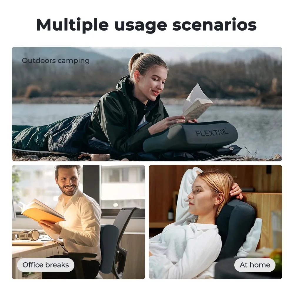 FLEXTAIL ZERO PILLOW SE - Inflatable Camping Pillow, Ergonomic Pillow for Travel and Home, Lightweight and Washable