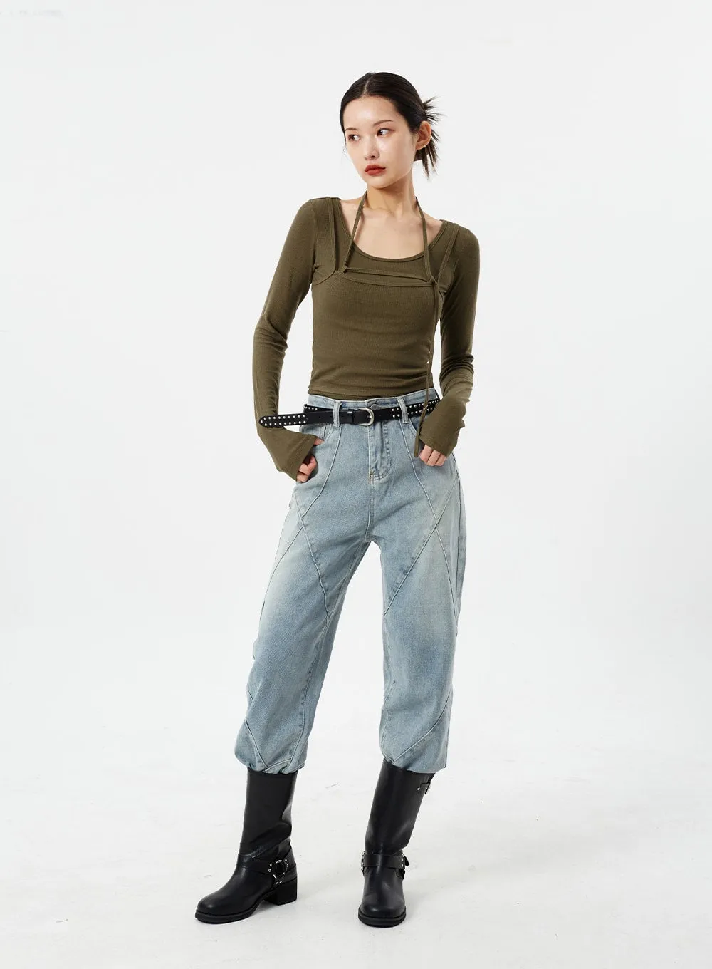 Layered Neck Strap Top CM307
