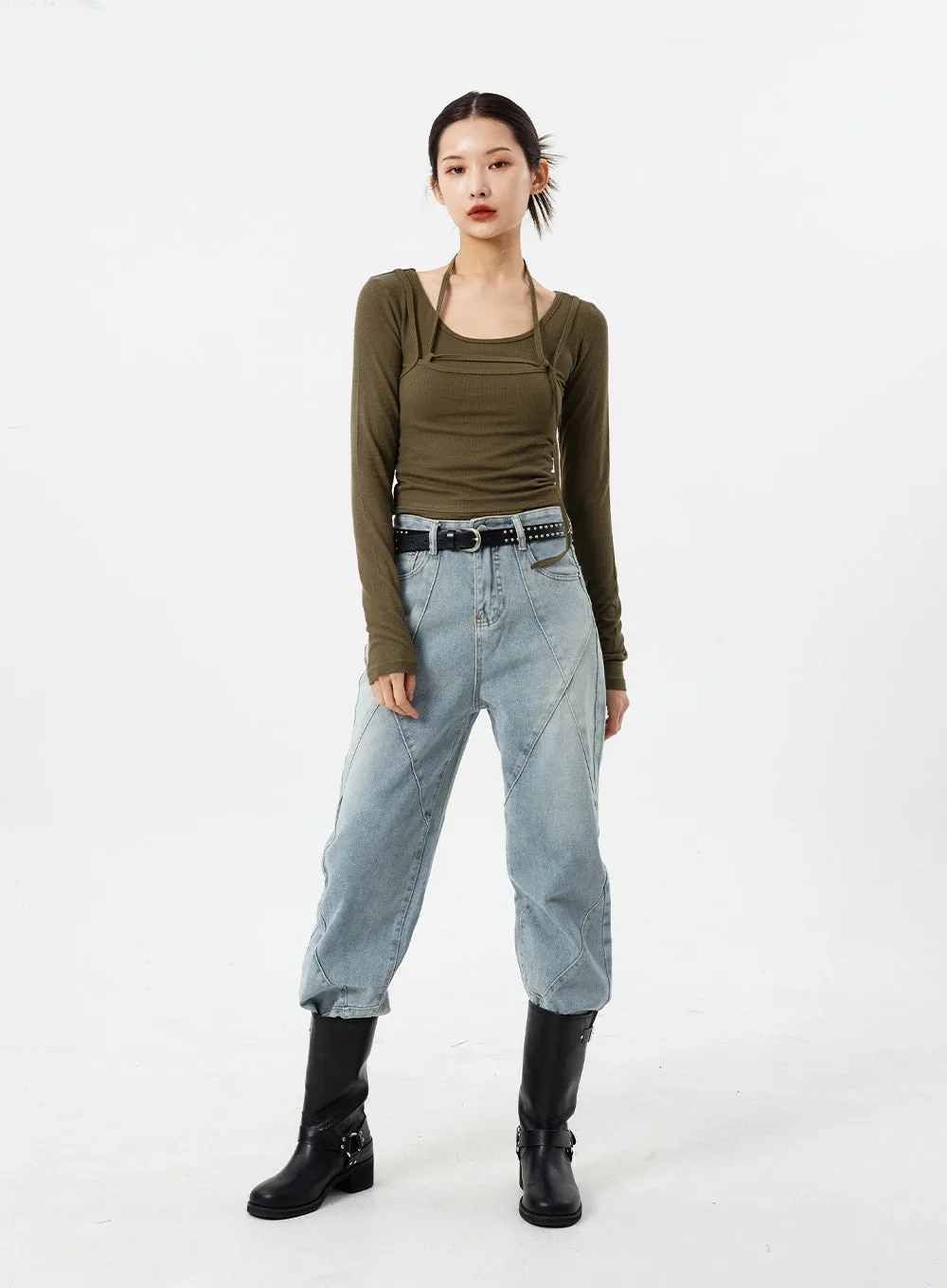 Layered Neck Strap Top CM307