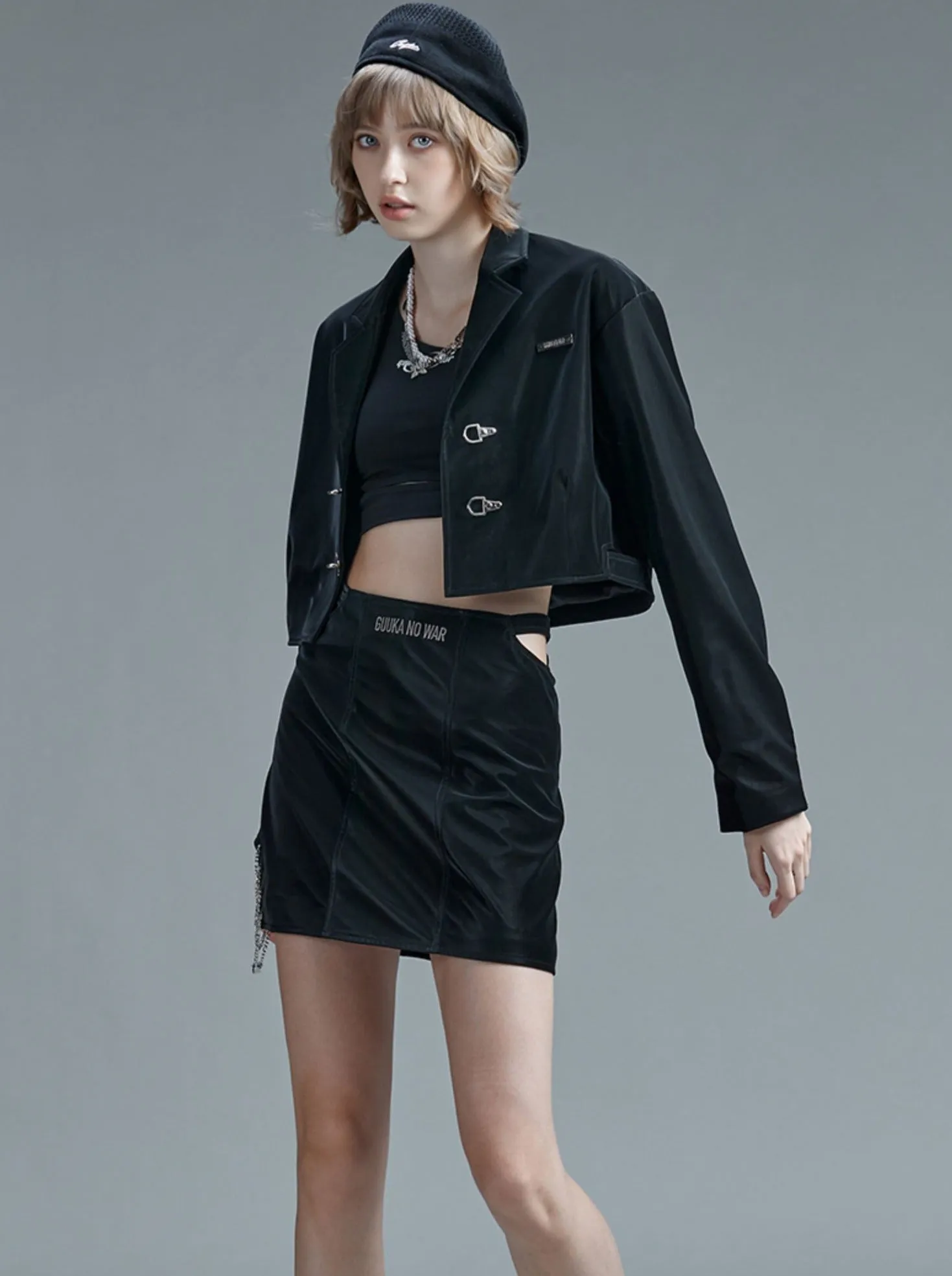 Leather Suit Jacket Short
