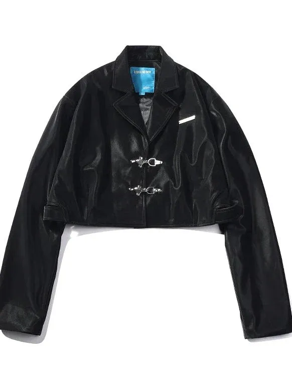 Leather Suit Jacket Short