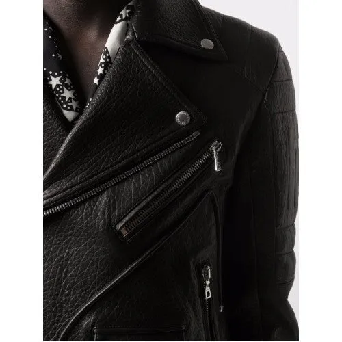 Men Biker Leather Jackets: Balmain
