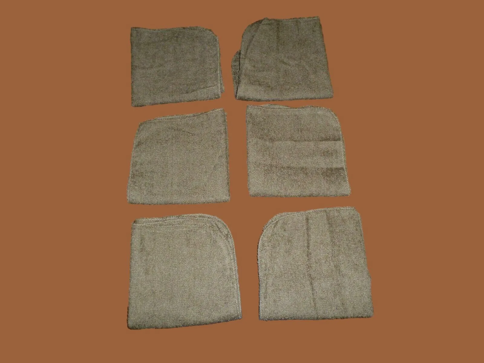 NEW 6 PACK MILITARY ISSUE POLYESTER MICROFIBER WASHCLOTH COYOTE BROWN