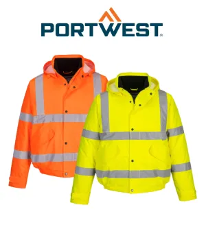 Portwest Hi-Vis Bomber Jacket Weatherproof Reflective Work Safety S463