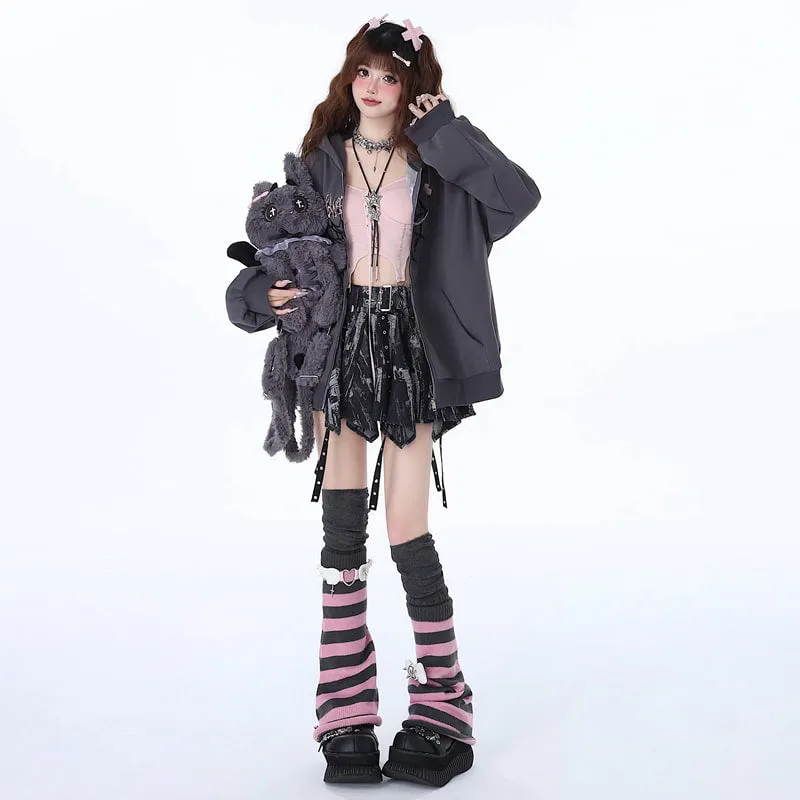 Sweet Punk Style All-match Hoodie Jacket