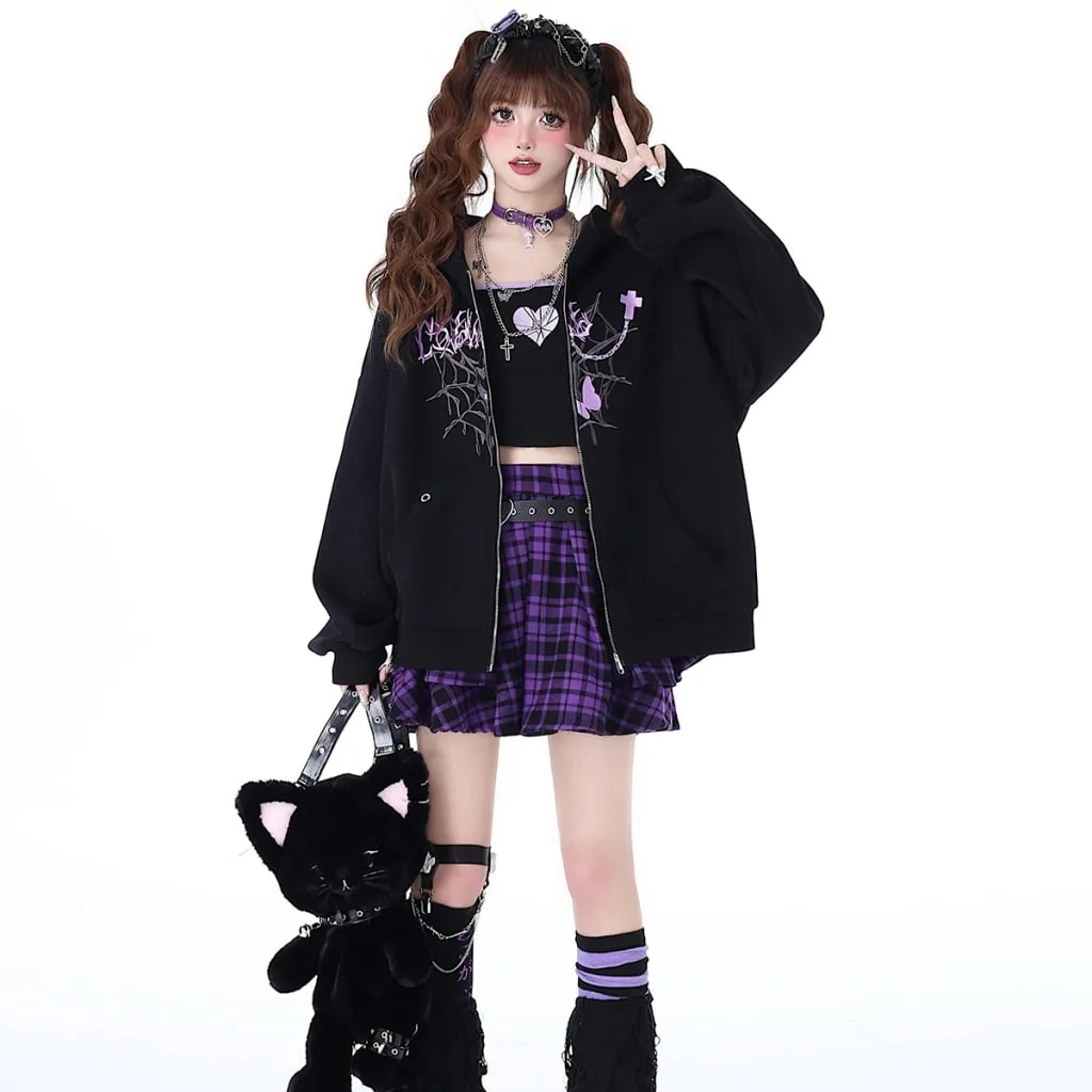 Sweet Punk Style All-match Hoodie Jacket