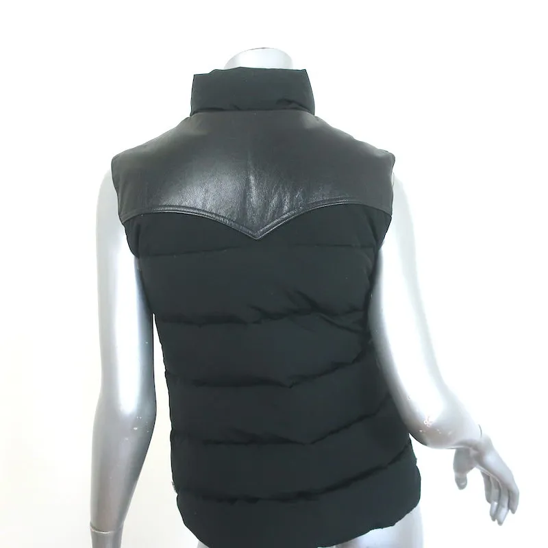 Trailwear by Penfield Leather-Yoke Down Puffer Vest Black Size Extra Small