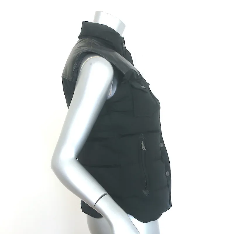 Trailwear by Penfield Leather-Yoke Down Puffer Vest Black Size Extra Small