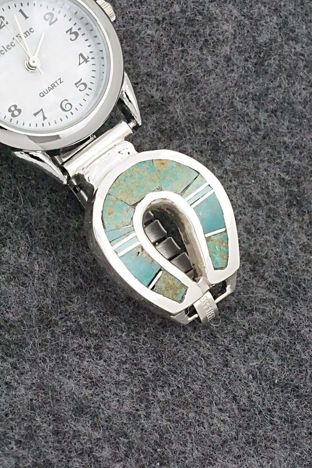 Turquoise & Sterling Silver Watch Bracelet - James Manygoats